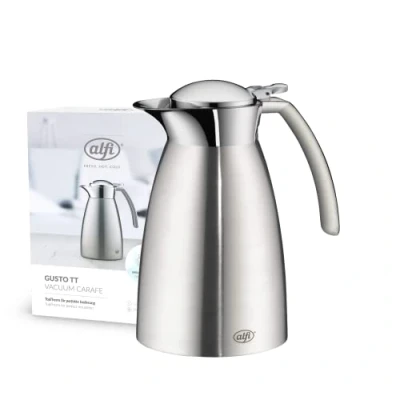 Imagen de alfi Gusto TT 0,6 l, Jarra isotérmica de Acero Inoxidable, Tapa Suelta, Mantiene el Calor 12 Hora Yel frío 24 Horas, Duradera, Ideal para café, té, lavavajillas, sin BPA