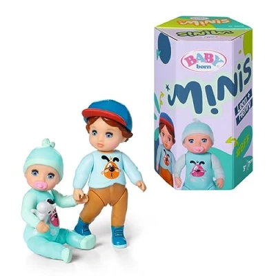 Imagen de BABY born Minis Online Pack Doble 5 Henry y Leon 906064, Muñeco de 6.5cm con Efectos Cambio Color 7cm Gorro removible, Adecuado para Niños a partir 3 Años