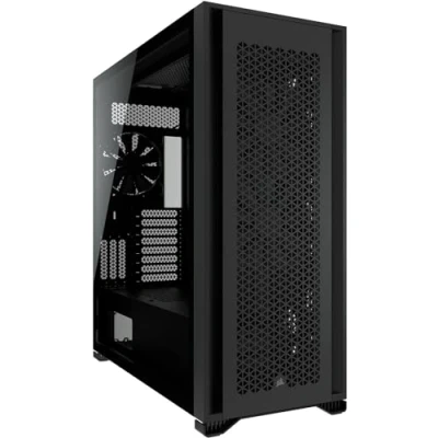 Imagen de Corsair 7000D AIRFLOW Chasis para PC ATX Full Tower, Panel Frontal con Un Caudal de Aire Elevado, Tres Ventiladores 140 mm Incluidos Repetidor PWM, Espacioso Interior, Blanco