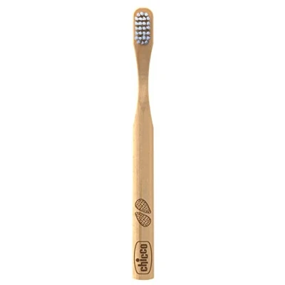 Imagen de Chicco Cepillo De Dientes En Material Bambú, Infantil Sostenible, Ideal para Niños 3 años o Más, Con Cerdas Suaves, Diseño Aleatorio