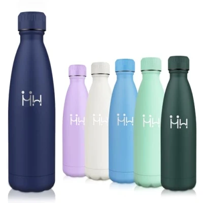 Imagen de Motswedi Botella Agua Acero Inoxidable, 500ml Sin BPA, Termica, Mantener 12H Caliente/24 Frío, Cantimplora, Prueba de Fugas, para Deporte, Oficina, Yoga, Ciclismo, Azul Oscuro