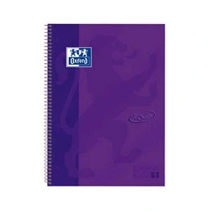 Imagen de Oxford, Cuaderno A4, cuadrícula 5x5, tapa extradura, microperforado, libreta Europeanbook 1 touch, color lila