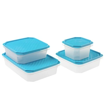 Imagen de Tatay Lote 4 contenedores Alimentos, de Diferentes tamaños, con Tapa Flexible, Fabricados en plástico Libres BpA