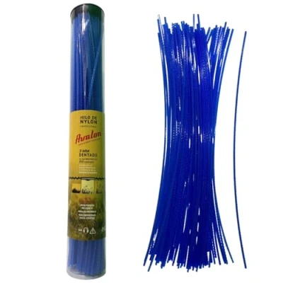 Imagen de Avalon Tiras de Hilo Dentado Nylon Precortado para desbrozadora y Cortacésped (3 mm 150 Unidades) Compatible con Cabezales multihilo pomos Aluminio cortacesped