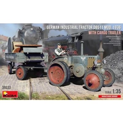 Imagen de MiniArt MIN38033 1:35 tractor alemán D8511 Mod 1936 con kit de modelo escala remolque, sin pintar