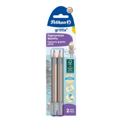 Imagen de Pelikan Griffix Lápiz De Grafito Jumbo Ergonómico, Educativo, Certificado FSC, Embalaje Reciclable, para Niños A Partir 3 Años, Diestros Y Zurdos, 2 Piezas