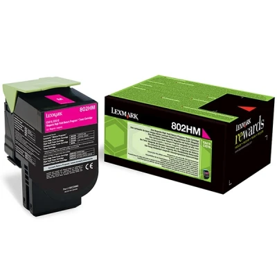 Imagen de Tóner Magenta Alto Rendimiento Lexmark 802hm (3000 Pag) / Corporativo 80c2hme