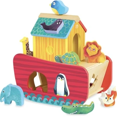 Imagen de Vilac clasificador de Formas Arca Animales Madera, Educativo con temática para niños, 21 x 15 cm, Mayores 2 años