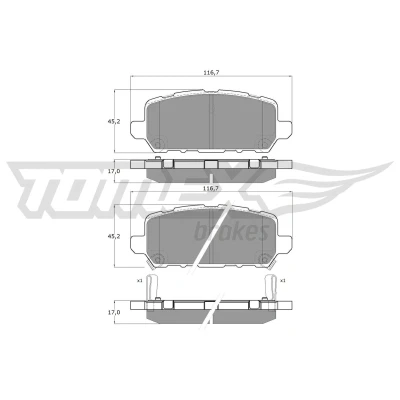 Imagen de TOMEX brakes TX 19 99 Juego de pastillas freno Eje trasero con avisador acústico desgaste HONDA: HR V II