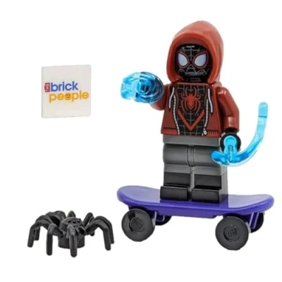 Imagen de LEGO Superheroes Spider Man: Miles Morales Minifigura con Skateboard y Web Blast