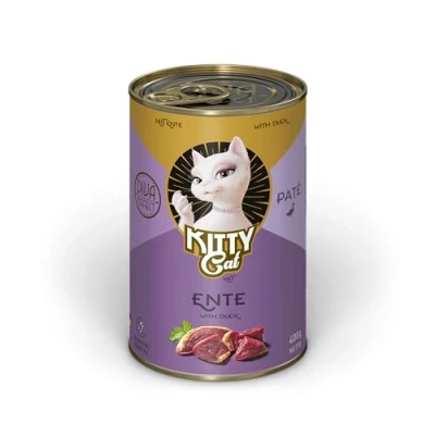Imagen de KITTY Cat Paté Paté, 6 x 400 g, Comida húmeda para Gatos, sin Cereales, con taurina, Aceite de salmón y mejillón Labios Verdes, pienso Completo Alto Porcentaje Carne, Fabricado en Alemania