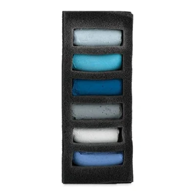 Imagen de Surtido de 6 medios pasteles extrafinos Sennelier con colores análogos (Cielo verano)