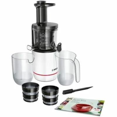 Imagen de Bosch MESM500W VitaExtract Extractor de jugos, 150 W, 2 filtros, con tecnología prensado lento, color blanco