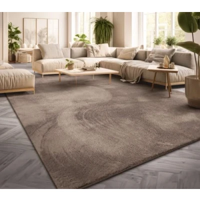 Imagen de TT Home Alfombra Salón Pelo Corto Monocolor Diseño Moderno Lavable Amarillo Dorado, Color:Topo, Tamaño:200x280 cm