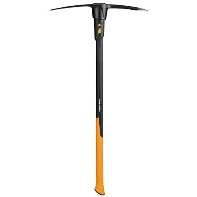 Imagen de Fiskars Pico de excavación IsoCore L, Para Suelos Rocosos, 91 cm, 3,4 kg, Negro/Naranja, 1020166