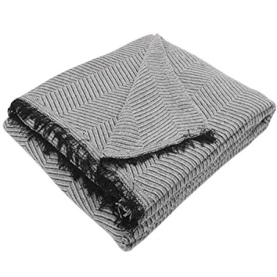 Imagen de MERCURY TEXTIL Colcha Multiusos Sofa,Manta Foulard,Plaid para Cama,Cubresofa Cubrecama,jarapas,Comoda Practica y Suave. Poliester Algodón (230 x 260cm, Espiga Gris Negro)