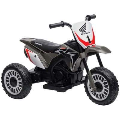 Imagen de HOMCOM Moto Eléctrica con Licencia Honda CRF450RL para Niños de +18 Meses Motocicleta Batería 6V Velocidad 3 km/h Bocina y Sonido Arranque Carga 25 kg 71x40,5x43,5 cm Gris