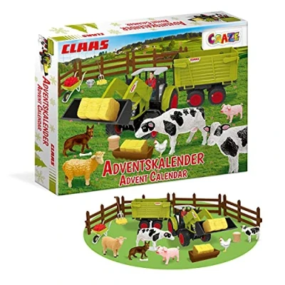 Imagen de CRAZE Calendario De Adviento Con Juguetes: CLAAS Navidad Tractor Juguete, Incluye Sorpresas Y Regalos Para Niños, Granja Juguetes Divertirse En Diciembre