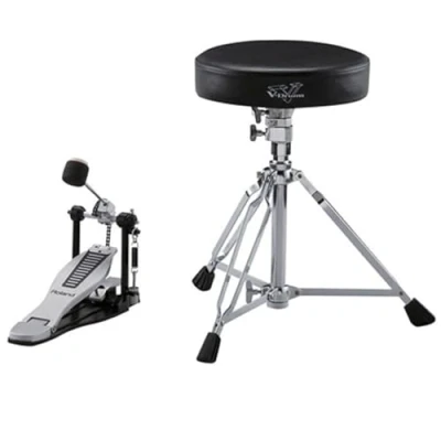 Imagen de Paquete de accesorios esenciales Roland DAP 3X para V Drums — Incluye un par baquetas nogal, pedal bombo con el nuevo logotipo