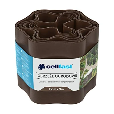 Imagen de Quantum Garden Cellfast Borde de jardín, plástico, flexible, color marrón, 150 mm x 9 m