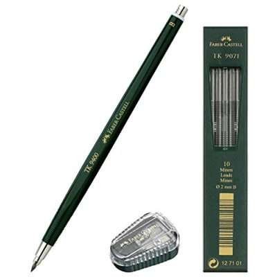 Imagen de Faber Castell Portaminas TK 9400, grosor de la mina: 2 mm, grado dureza: B, minas repuesto y sacapuntas