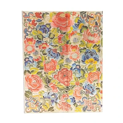 Imagen de Pear Garden (Peking Opera Embroidery) Ultra 12 month Vertical Hardback Dayplanner 2025 (Wrap Closure): tydzień na dwóch stronach, zamykany magnes, papier 100 gsm