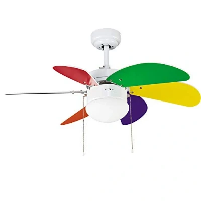 Imagen de wonderlamp Basic Ventilador de Techo, E27, 15 watts, Multicolor, 76.2 x 41.5 cm