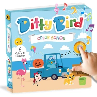 Imagen de Ditty Bird Edición de libros musicales colores, juguetes Montessori y recursos aprendizaje, sensoriales para niños, libro rimas infantiles, interactivos niños 1 a 3