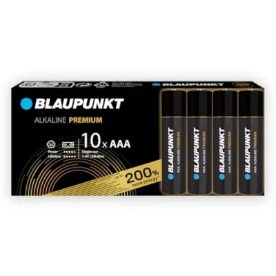 Imagen de BLAUPUNKT AAA Pilas alcalinas Premium, Paquete de 10, lo Mejor para mandos Juegos, Juguetes, LR03BPR/10CB