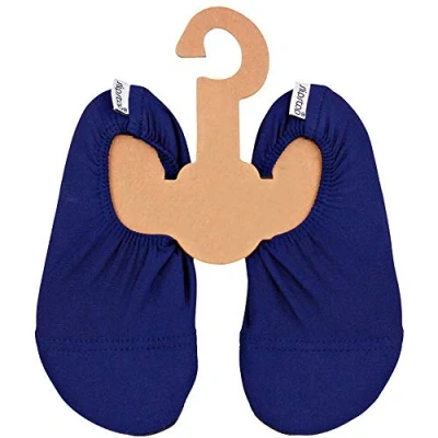 Imagen de Slipstop Zapatillas de playa para niños, antideslizantes, deporte, natación, baño, vacaciones, yoga, con factor protección solar 50, azul marino, 18/20 EU