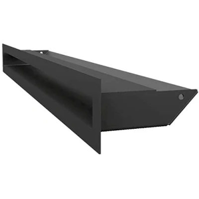 Imagen de Rejilla de ventilación KRATKI AIR aire caliente 6 x 60 cm Negro escape para chimeneas Entrada en un ángulo 45 grados