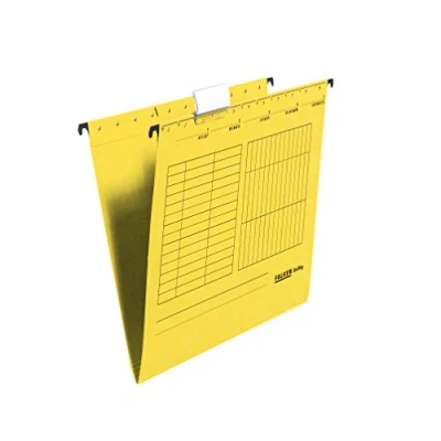 Imagen de FALKEN Unireg Carpeta colgante de cartón reciclaje, color amarillo 5er Pack