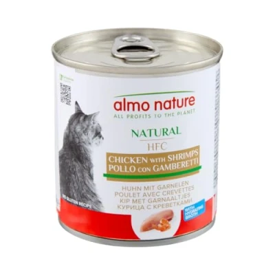 Imagen de almo nature HFC Natural Comida húmeda para Gatos Pollo y gambas, Paquete de 12 Unidades (12 x 280 g)