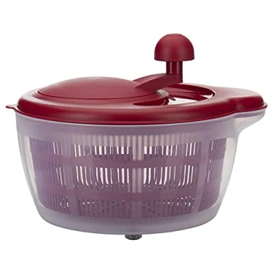 Imagen de Westmark Ensaladera, Capacidad: 5 litros, ø 26 cm, Plástico, Sin BPA, Fortuna, Color: transparente/Rojo, 243222ER