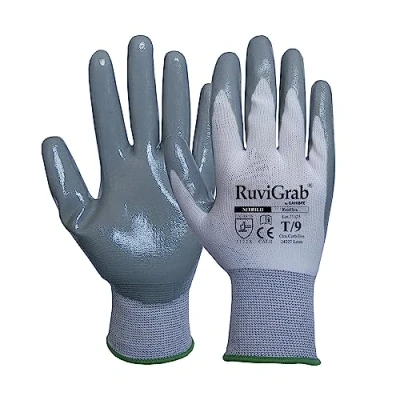 Imagen de Ruvigrab Guante soporte textil, recubrimiento nitrilo gris