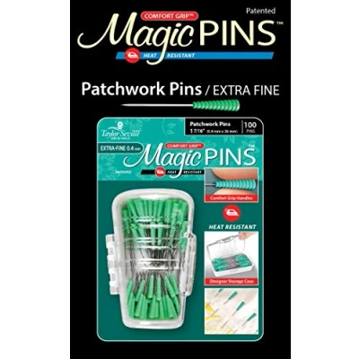 Imagen de Taylor Seville Originals Comodidad Agarre Calor Resistente Extra Fine (0.4 x 36mm) Labor de retazos Magic Alfileres 100 Piezas