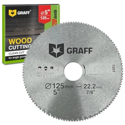 Imagen de GRAFF Hoja de Sierra Profesional Circular 125 mm para Madera, Madera Contrachapada, Plástico, Laminado, Paneles yeso Disco Superfino 2