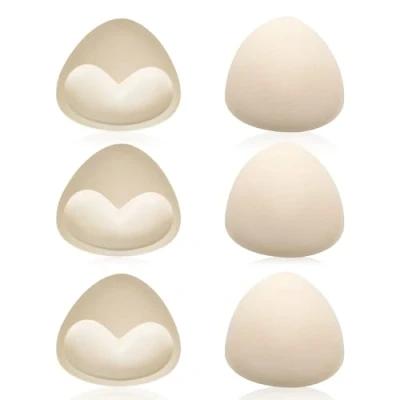 Imagen de UILYNIU 3 Pares Relleno Sujetador Push Up, Almohadillas para Sujetador, de Espuma Brasier Triangular, Rellenos Extraíbles Bikinis, Inserciones Copas (Beige)