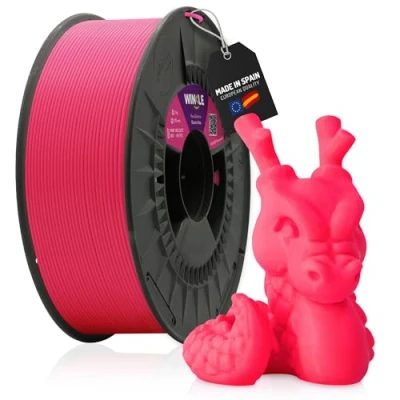 Imagen de WINKLE Filamento PLA HD Fluorescente Rosa Eléctrico Impresora 3D 1,75mm 1kg Precisión Dimensional Aspecto Fluor Bobina