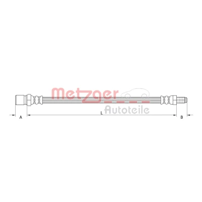 Imagen de METZGER 4118575 Latiguillos de Freno 221 FIAT: Panda II Hatchback, Punto RENAULT: Fuego, 18 Berlina, ABARTH: 500 / 595 695 Hatchback