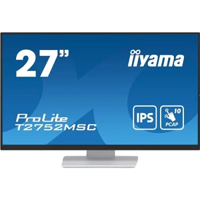 Imagen de iiyama T2752MSC W1 27&quot; BLANCO Bonded PCAP 10P Táctil, 1920x1080, Panel IPS, Flat Bezel Free Glass Front, HDMI, Displayport, 360cd/m² ( Táctil), USB Hub 2x 3.2, Altavoces