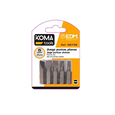 Imagen de Juego puntas planas 1 4 5 piezas x 25mm koma tools