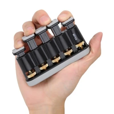 Imagen de Dilwe Guitarra Dedo Ejercitador, Ejercitador de Tensi¨®n Mano Entrenador para Piano (Gris)
