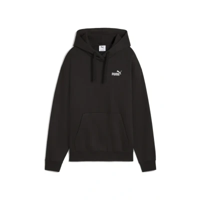 Imagen de PUMA Sudadera con capucha Essentials Comfort logo n.º 1 pequeño para mujer, Ropa, Negro, L