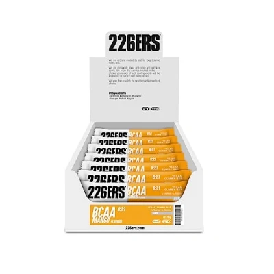 Imagen de 226ERS Vegan Gummy Bars Barritas Energéticas Veganas con BCAAs 8:1:1, Gominola en Barrita, Snack Ciclismo y Running, Mango 42 barras x 30g