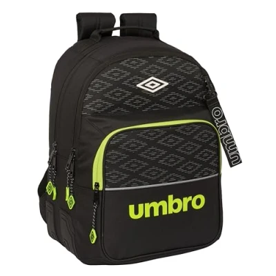 Imagen de Safta UMBRO LIMA Mochila Escolar Infantil, Ideal para Niños de Diferentes Edades, Cómoda y Versátil, Calidad Resistencia, 32x15x42 cm, Color Negro