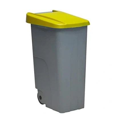 Imagen de Denox DEN028 Contenedor Reciclo 85 litros Cerrado, Amarillo, 420x570x760 mm