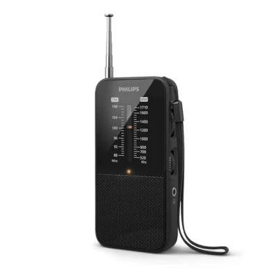 Imagen de Radio portátil Philips TAR1509/00, 0.1 W, Pilas AAA, Colgante, FM/AM, Negro