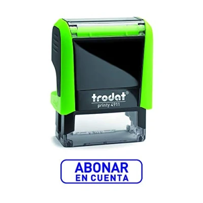 Imagen de Trodat 4911 Printy Sello Fórmula Comercial con Texto Español ABONAR EN CUENTA, entintaje automático, Tamaño de la Placa 37 x 14 mm, Azul