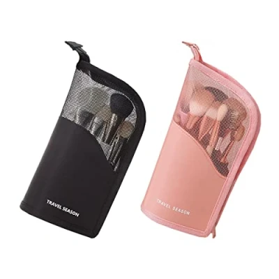 Imagen de Zodors 2PCS Bolsa para Pinceles De Maquillaje Estuche Brochas Viaje Lápices con Cremallera Mujeres y Niñas